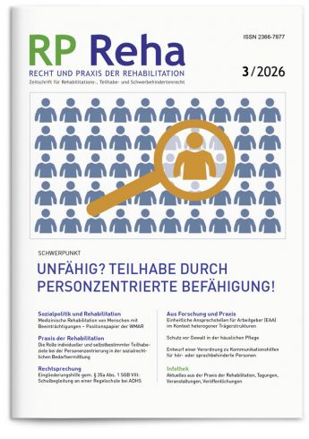 Fachzeitschrift RP-Reha | Ausgabe 3/2026 – Schwerpunkt: Unfähig? Teilhabe durch personzentrierte Befähigung!